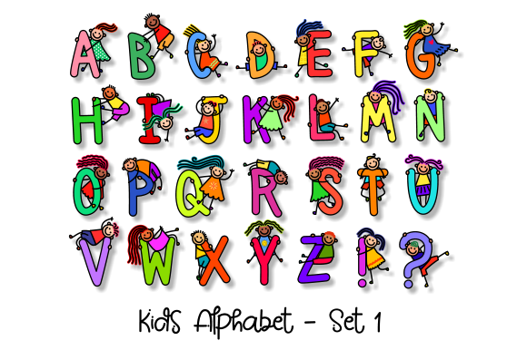 Download Uppercase Kids Alphabet Clipart Set 1 - Premium Resources